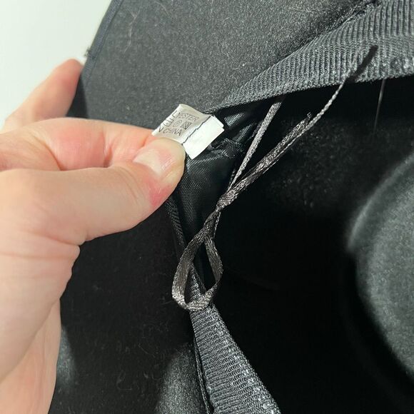 Felt Black Wide Brim Hat Boutique Witchy Aesthetic - Picture 4 of 6